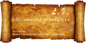 Lövenfeld Viktória névjegykártya